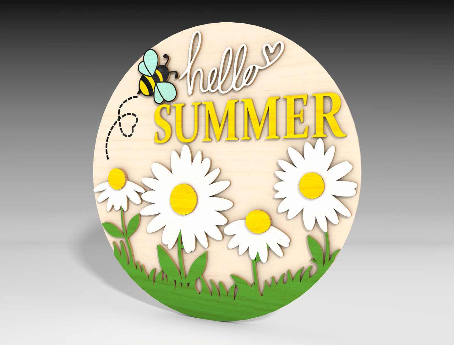 Hello Summer Daisy SVG Door Hanger for xTool and Glowforge