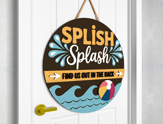Pool Party Door Hanger SVG Bundle for Glowforge and LightBurn