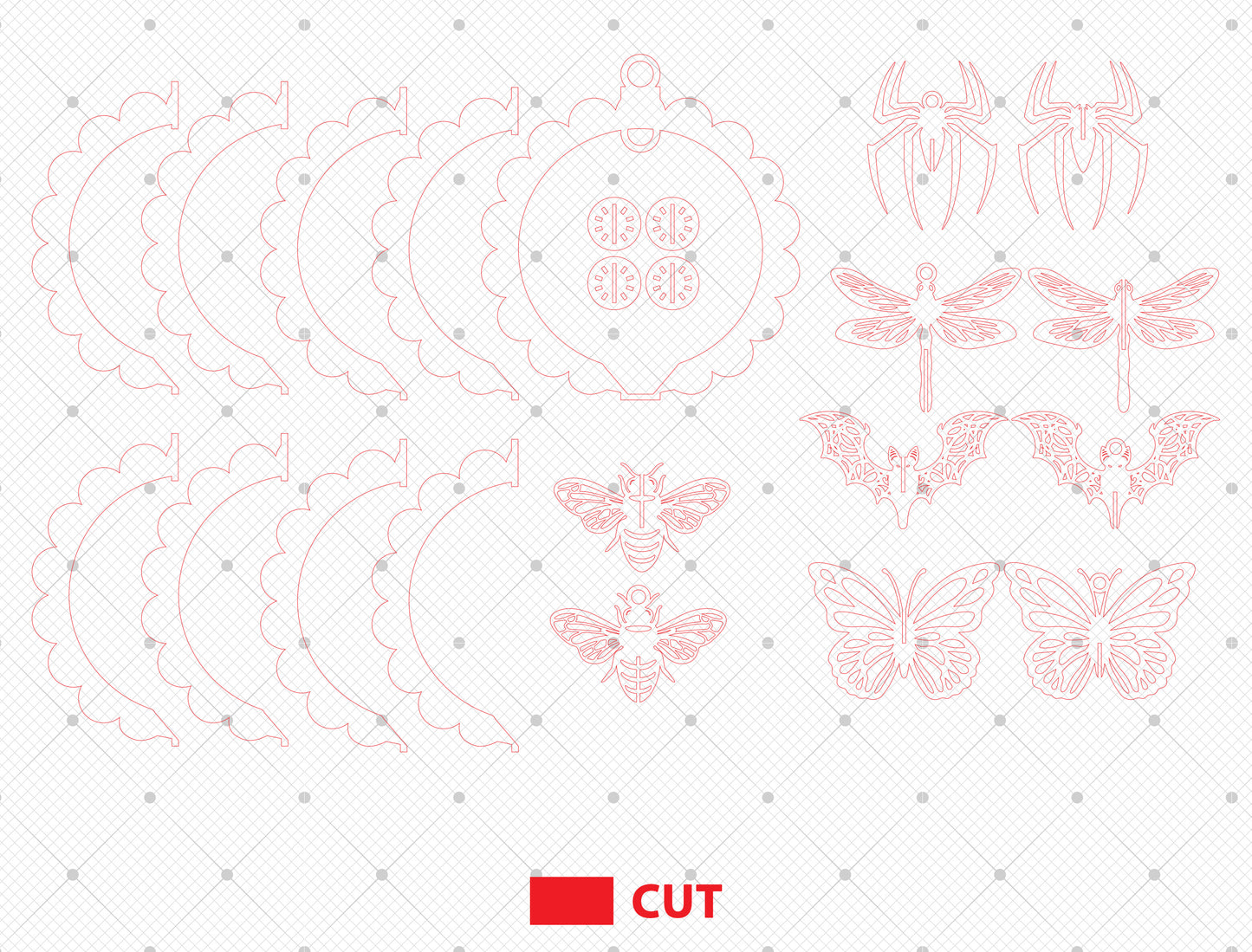 Butterfly Hanging Spinner SVG Laser Cut File for xTool and Glowforge