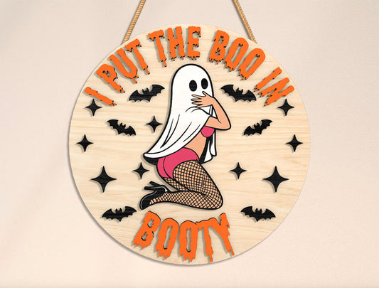 Sexy Ghost Door Sign SVG Bundle for Glowforge xTool LightBurn 6 Designs