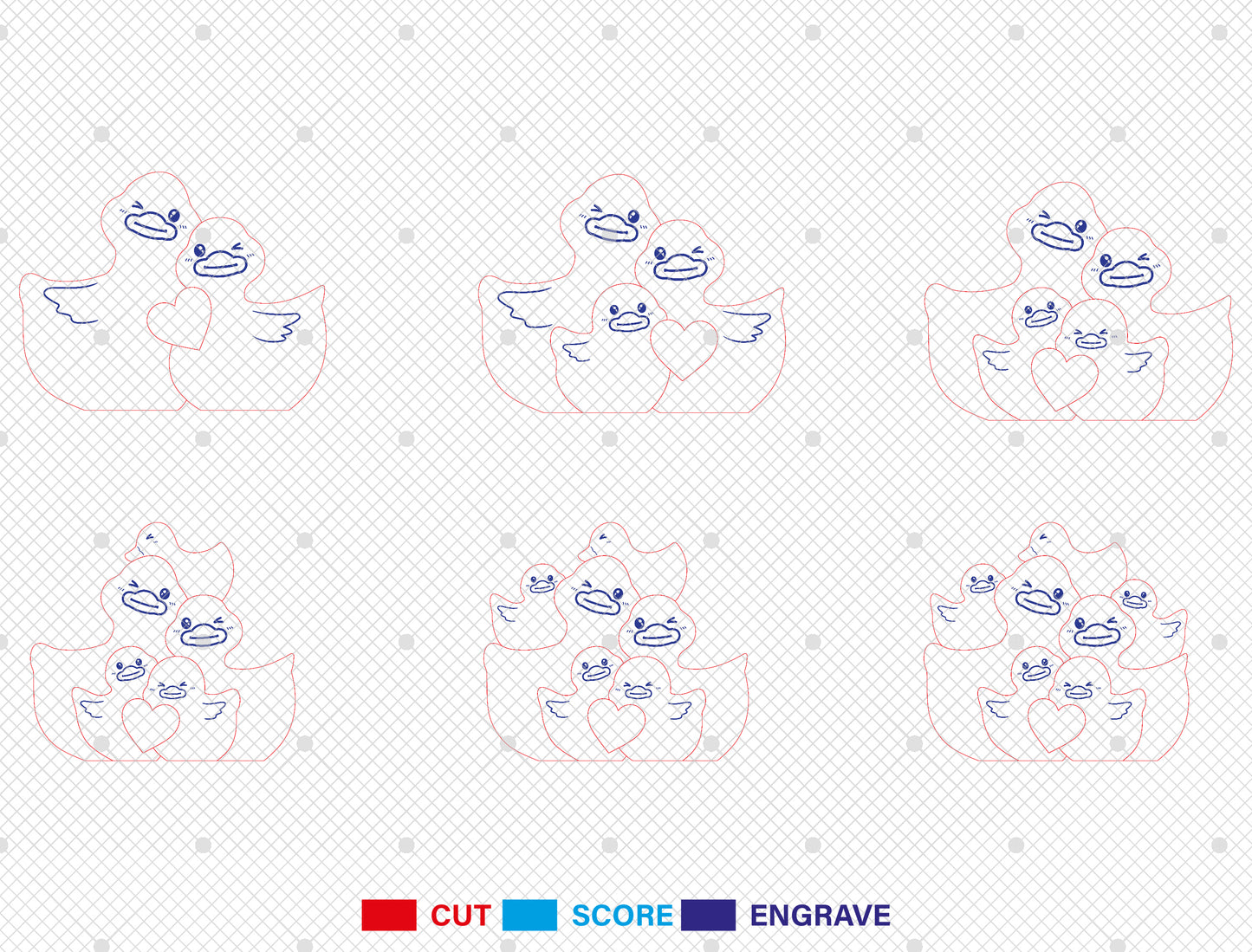 Personalized Family Duck Puzzle SVG for Glowforge and xTool