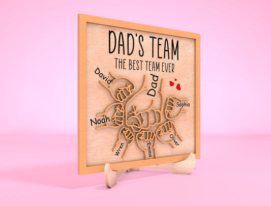 Personalized Dad Team Fist Bump SVG for Glowforge and xTool