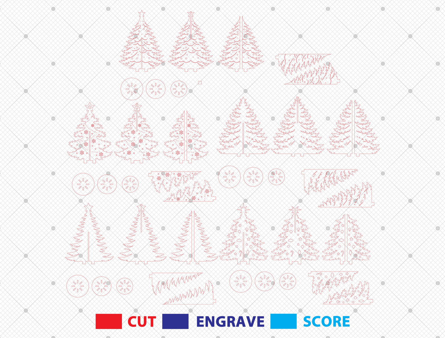 Christmas Tree 3D Tabletop Decor Laser Cut File | Ready to Cut | Glowforge, xTool, LightBurn, etc. My Store