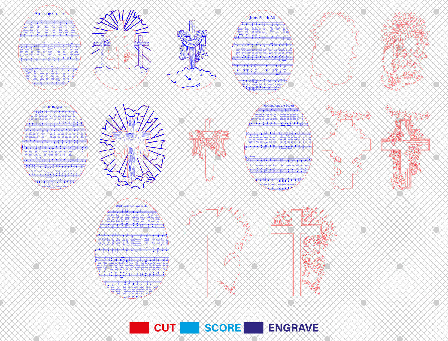 Christian Easter Cross Egg SVG Jesus Cross Decor for Glowforge and xTool