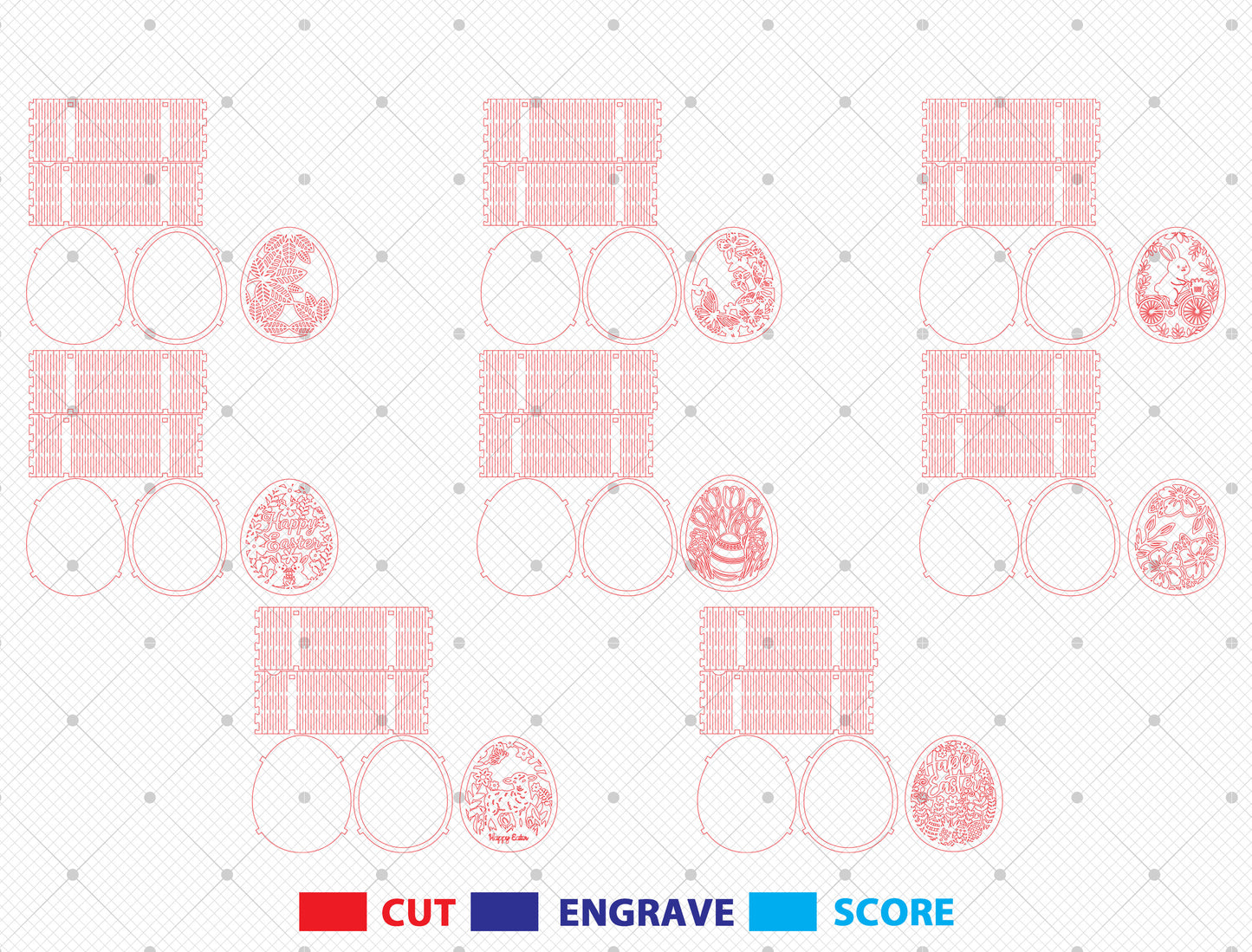 Easter Shadow Box SVG Bundle Happy Easter Egg for LightBurn and xTool