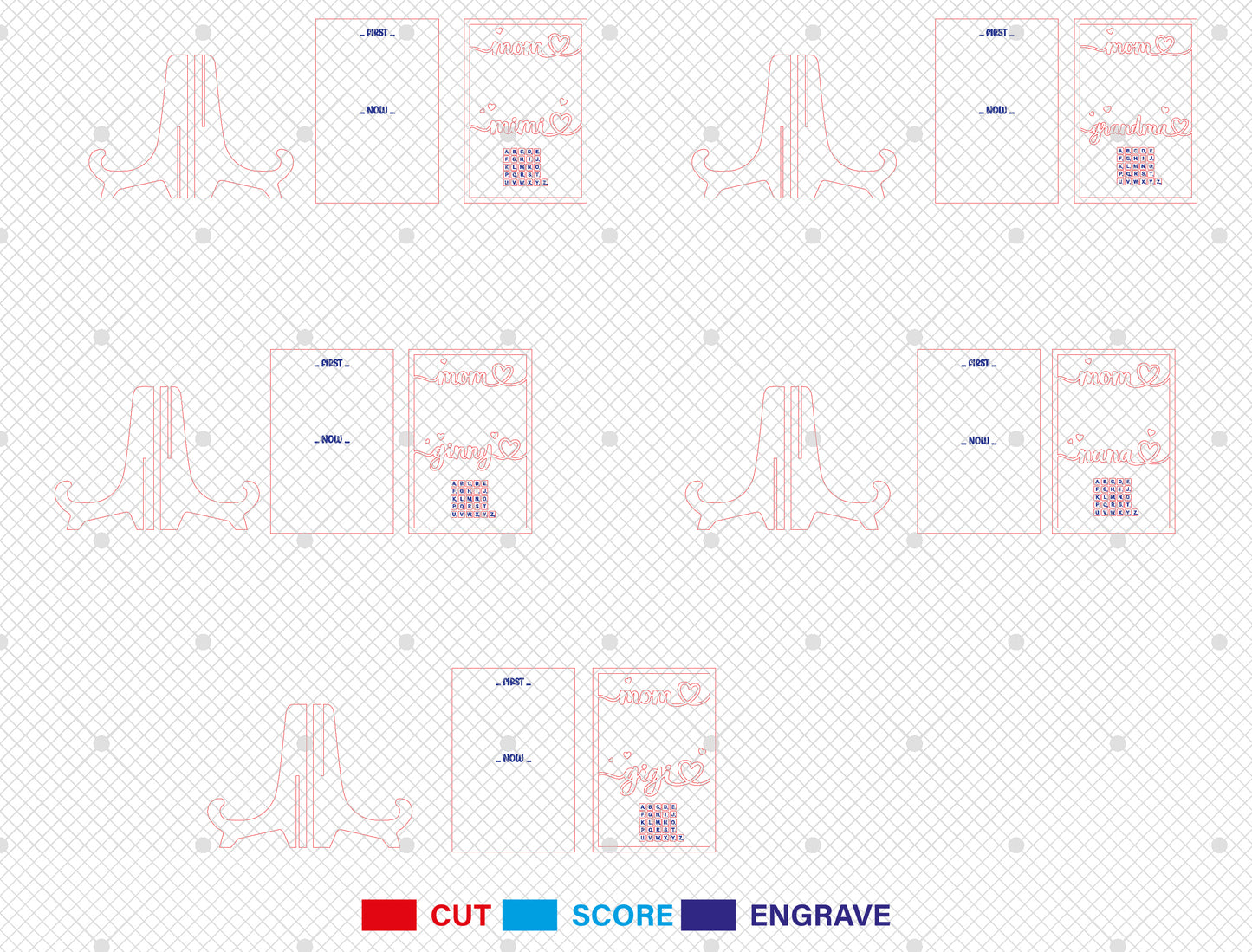 Baby Birth Stats Name Sign SVG Bundle for Glowforge and xTool