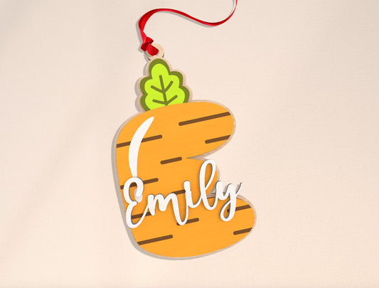 Easter Carrot Alphabet Name Tag SVG Bundle 26 Letters for Glowforge