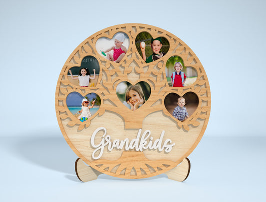 Grandkids Photo Frame SVG Bundle Family Tree Tabletop Laser Cut File for Glowforge and xTool