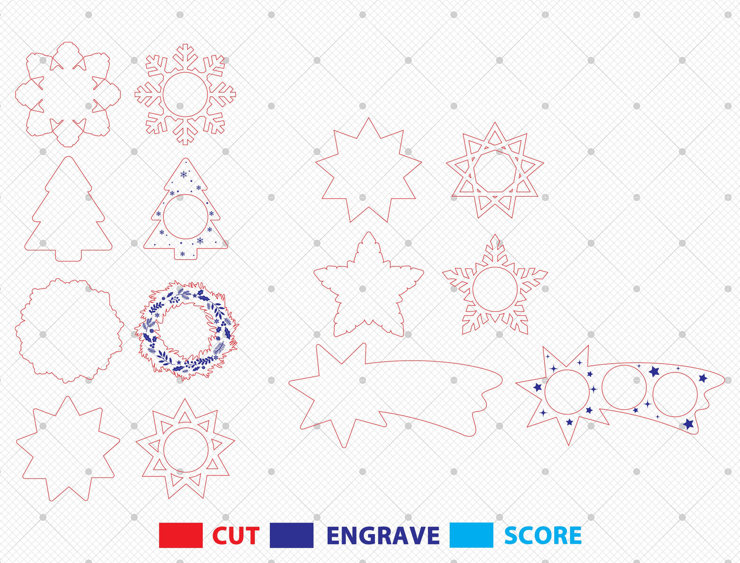 Christmas Tealight Candle Holder Laser Cut File | Ready to Cut | Glowforge, xTool, LightBurn, etc. My Store