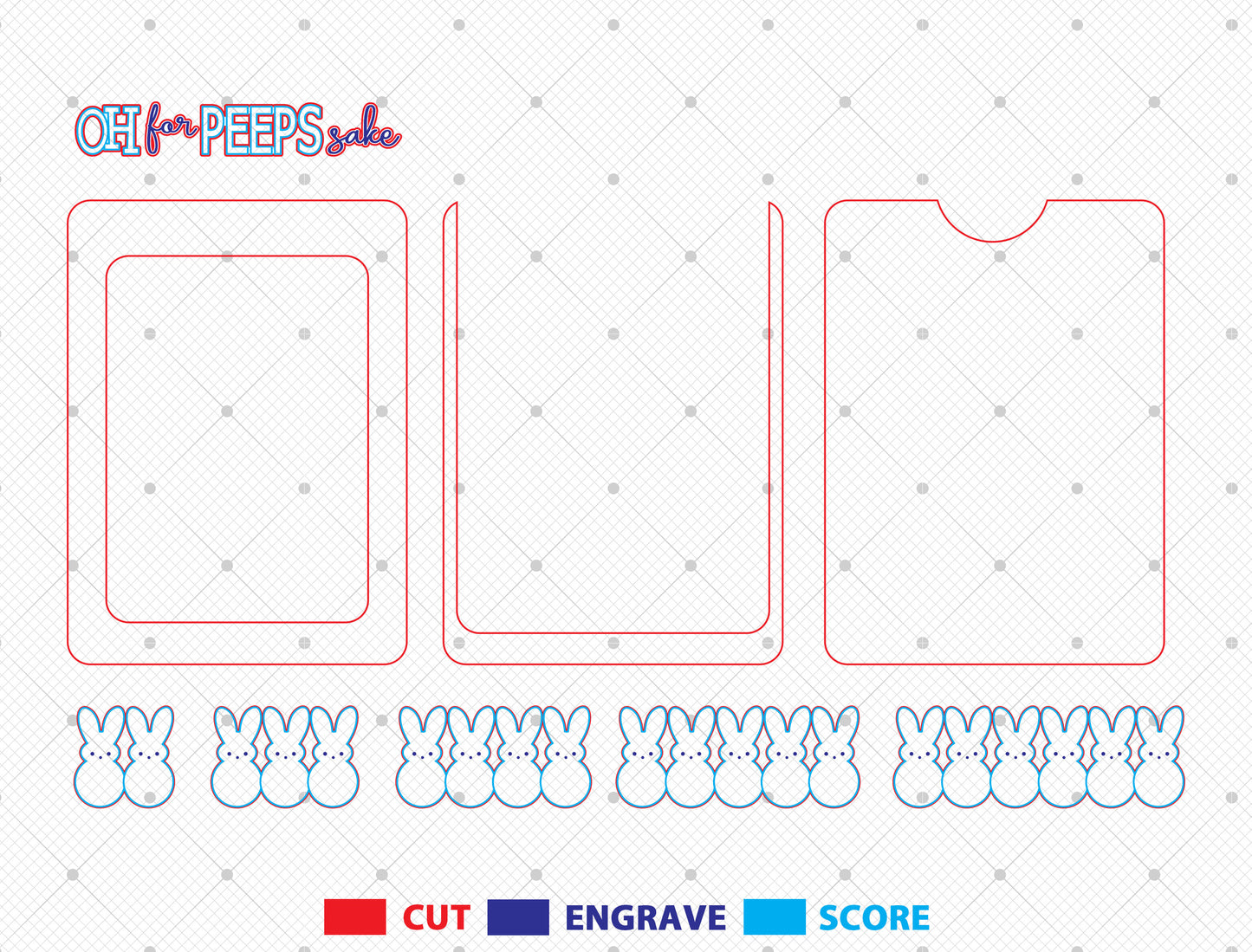 Personalized Easter Bunny Family Photo Frame Laser Cut File | Oh For Peeps Sake | Glowforge, xTool, LightBurn, etc.