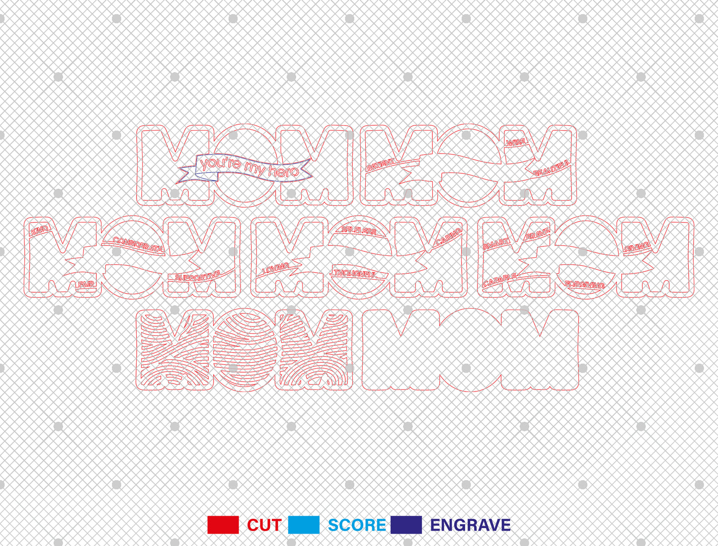 Mom and Dad Inspirational Words Sign SVG Bundle for LightBurn and xTool