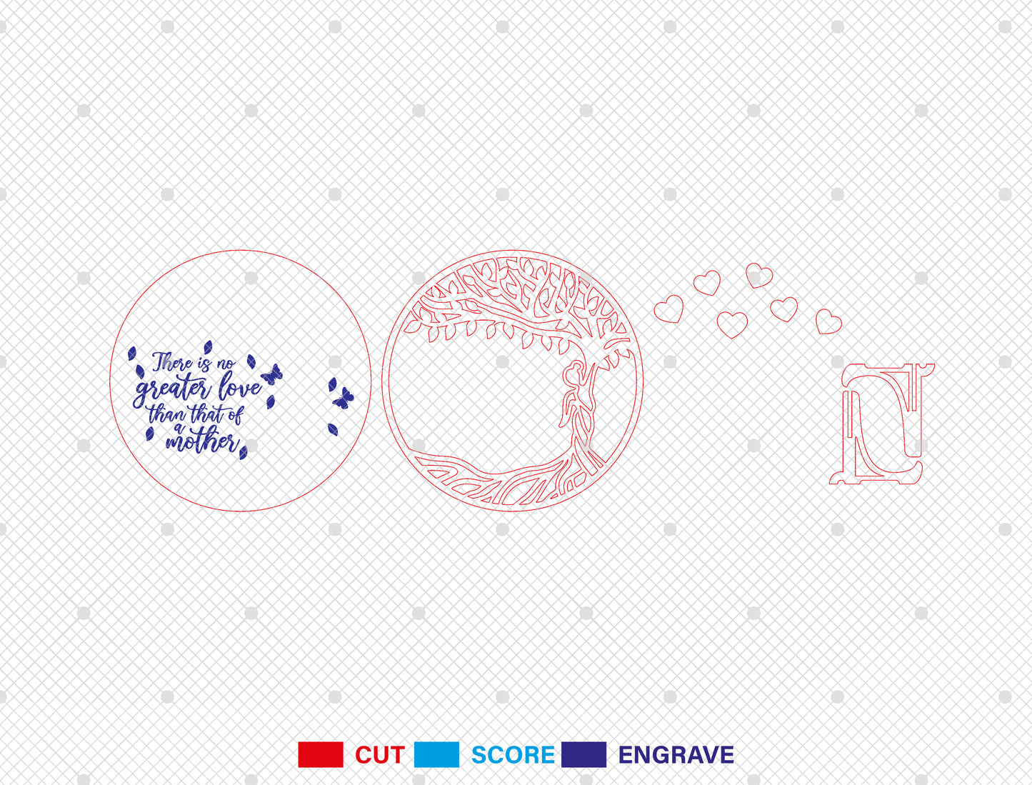 Tree of Life Mother Quote Laser Cut File | Personalized Family Name Sign | Layered Wooden Circle Decor | Glowforge, xTool, LightBurn, etc.