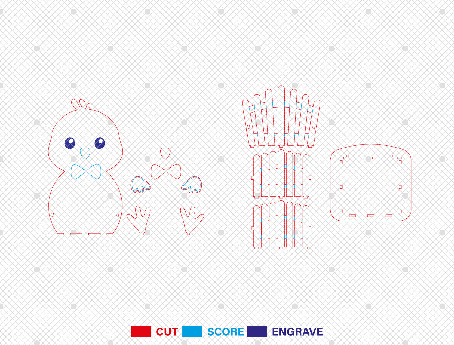 Easter Animal Basket SVG Bundle 6 Cute Spring Designs for LightBurn and xTool
