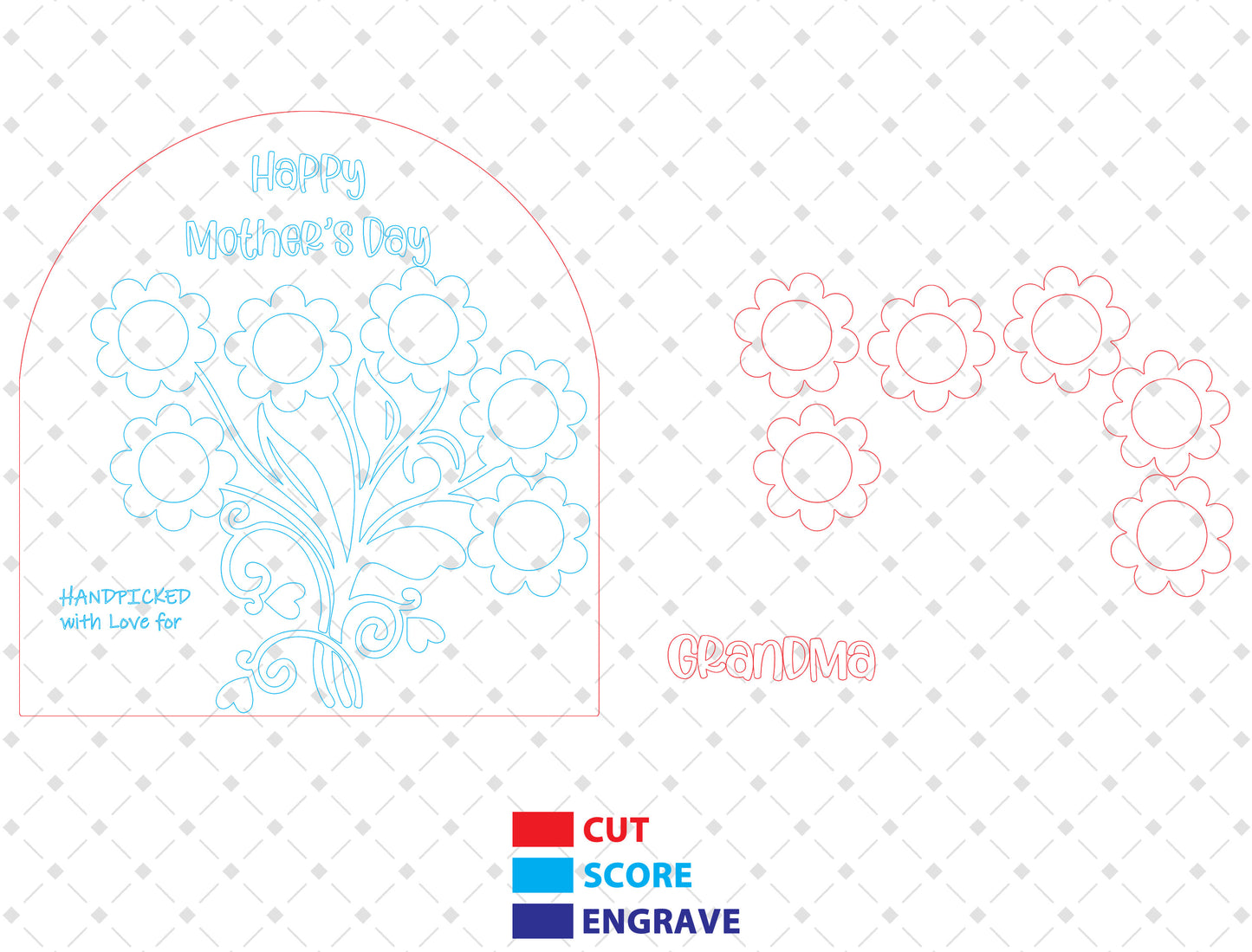 Birth Flower Photo Frame SVG Engraved Floral Tree for Glowforge