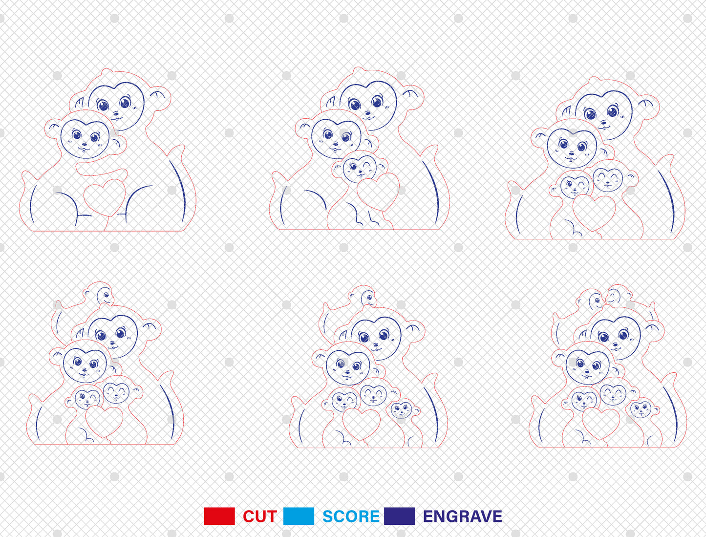 Personalized Family Monkey Puzzle SVG for xTool and Glowforge