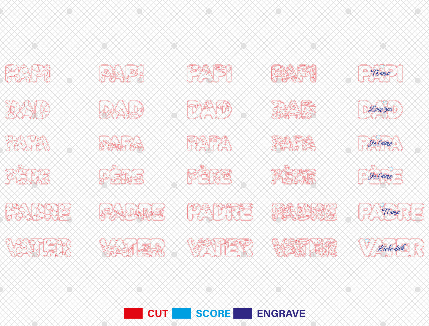 Dad Multilayer Name Sign SVG Laser Cut File for Glowforge and LightBurn