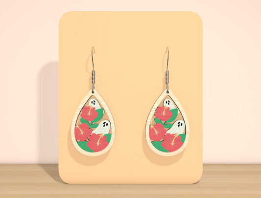 Ghost Floral Earrings SVG Bundle for Glowforge xTool LightBurn 7 Designs
