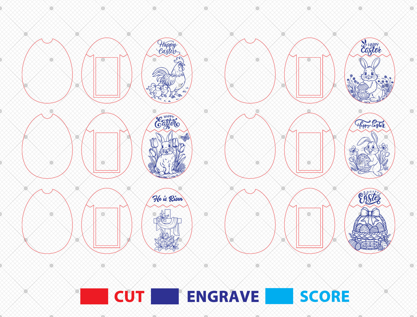 Chicken Egg Cash Holder Laser Cut File – Wooden Tabletop Decor – Easter Money Holder SVG – 6 Designs