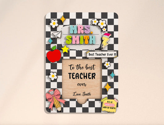 Personalized Teacher Sticky Note Holder SVG Bundle Laser Cut File for Glowforge and LightBurn