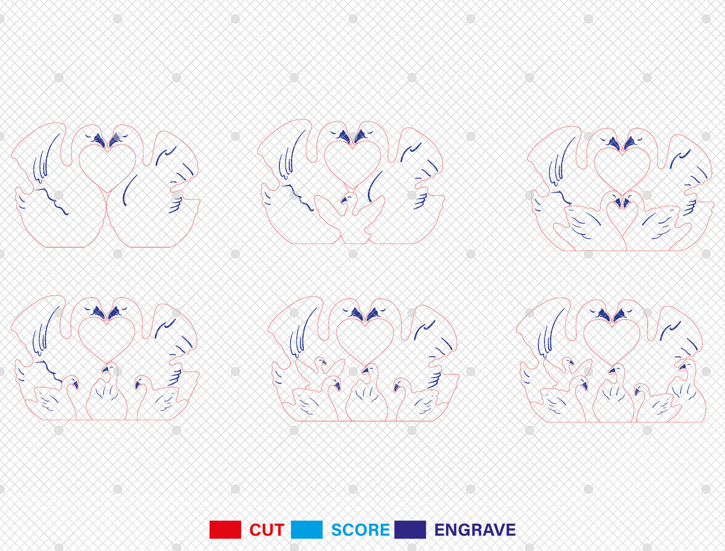 Personalized Family Swan Puzzle SVG for Glowforge and LightBurn