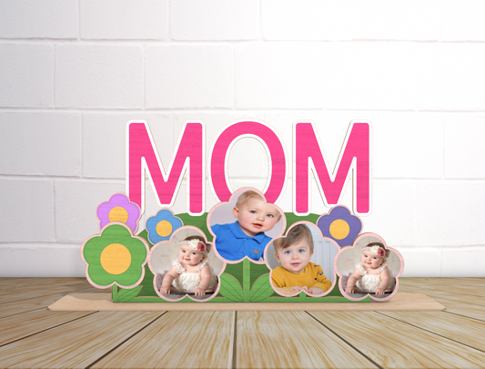 Personalized Mom Grandma Floral Photo Sign SVG for LightBurn and xTool