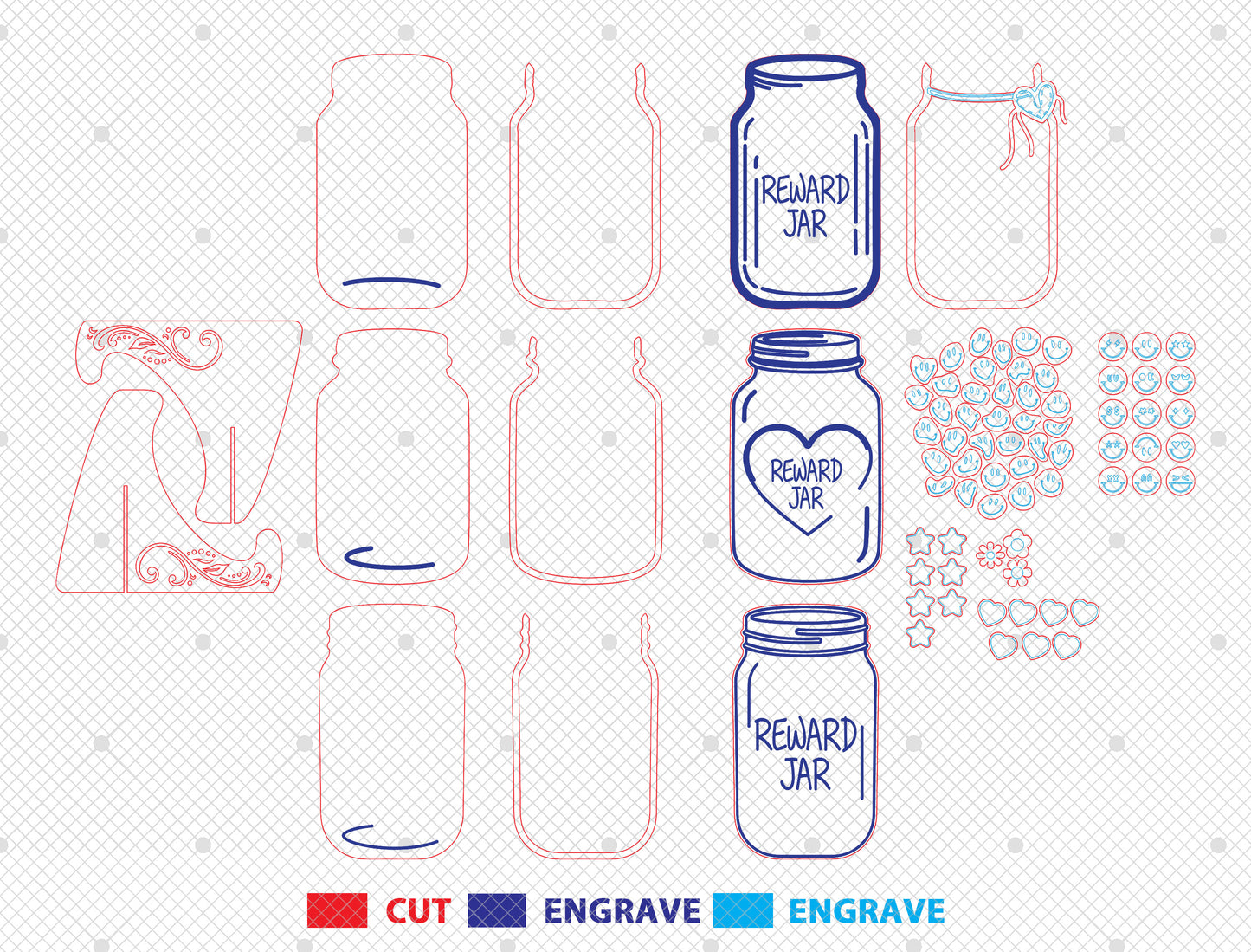 Teacher Shaker Magnet SVG Bundle for xTool Laser Cut File