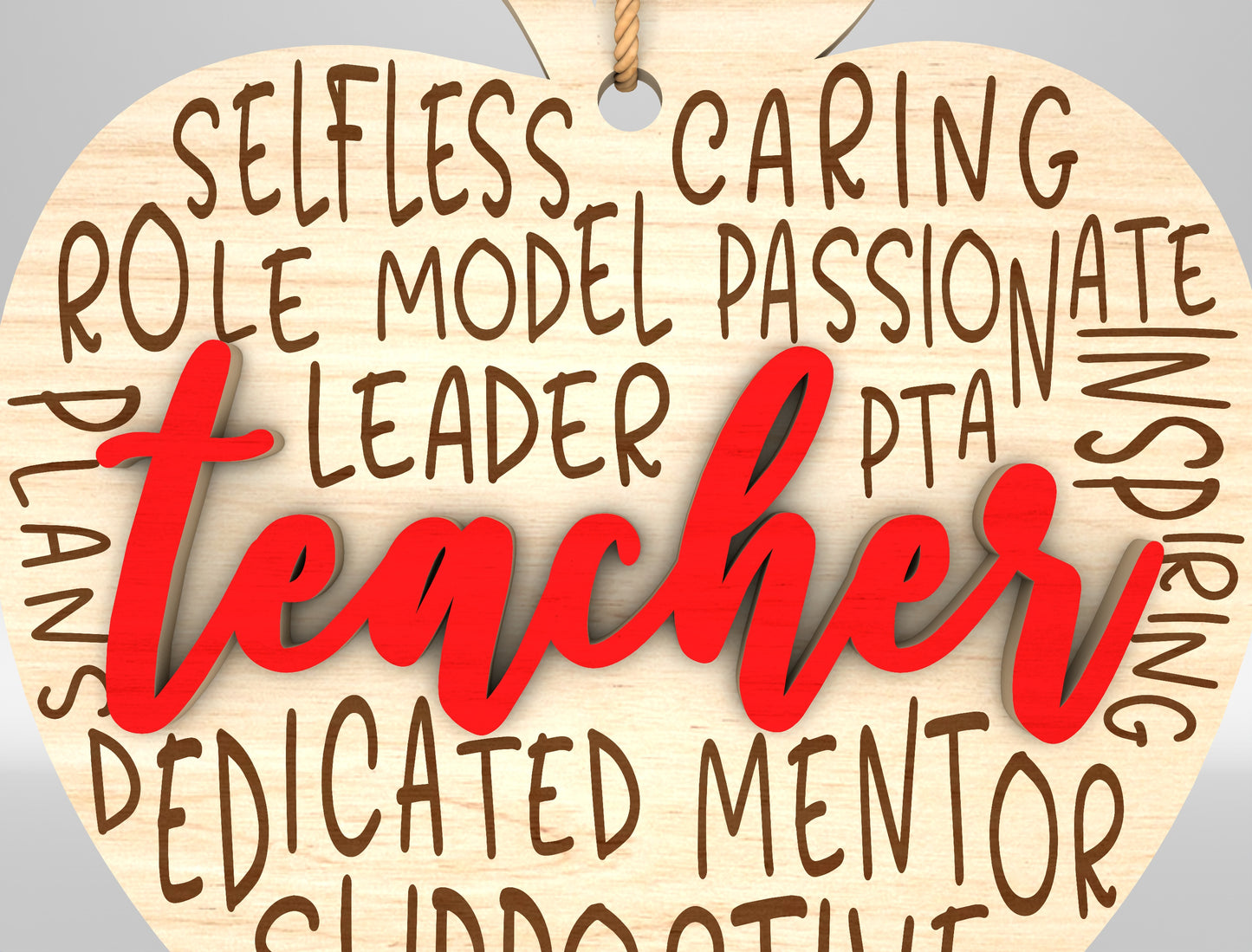 Teacher Apple Ornament SVG Bundle Laser Cut File for Glowforge