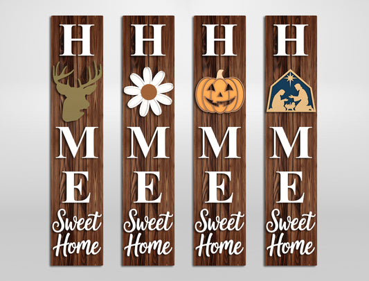 Home Sweet Home Interchangeable Sign SVG Bundle for Glowforge and xTool