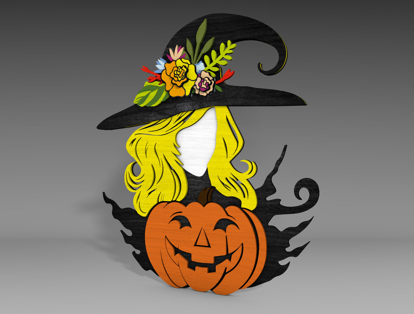 Halloween Witch Shelf Sitter SVG Bundle Standing Decor for Glowforge LightBurn xTool 4 Designs