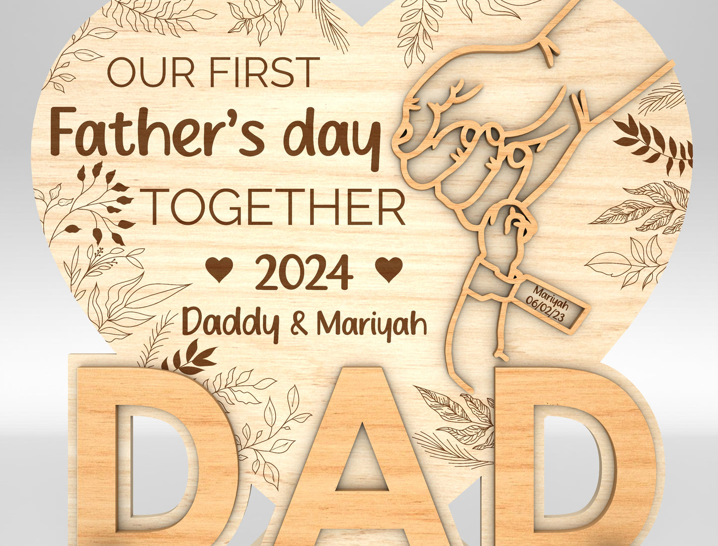 Father's Day Dad Love Sign SVG Laser Cut File for xTool and Glowforge