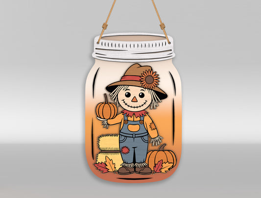 Fall Mason Jar Door Hanger SVG Bundle for Glowforge xTool LightBurn 8 Designs