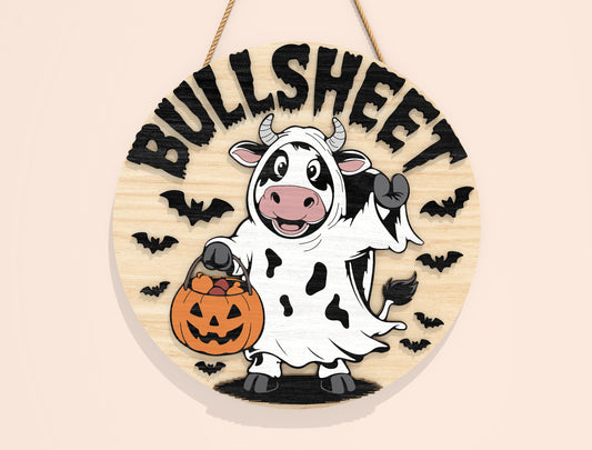 Halloween Round Door Sign SVG Bundle for Glowforge and LightBurn