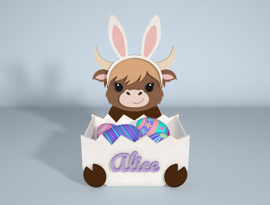 Personalized Easter Tabletop Decor Laser Cut File | Ready to Cut | Glowforge, xTool, LightBurn, etc.