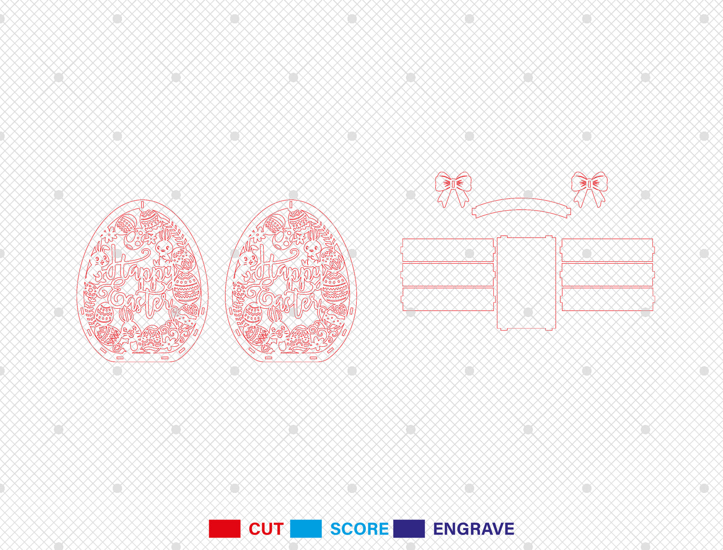 Easter Egg Basket Floral SVG Bundle 7 Designs for LightBurn and xTool