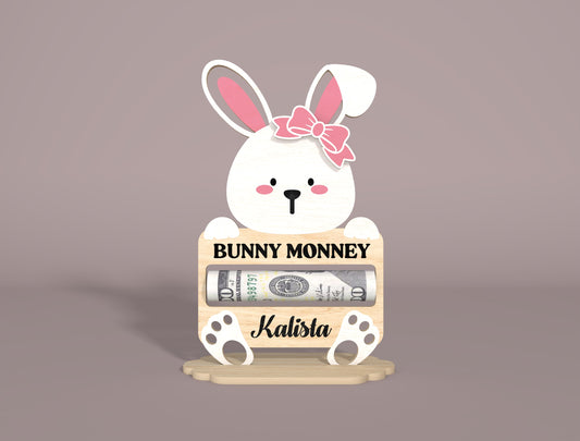 Personalized Bunny Money Holder SVG Easter Cash Gift for LightBurn and xTool