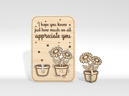 Teacher Appreciation Card Laser Cut File SVG Laser Cut File for xTool and Glowforge