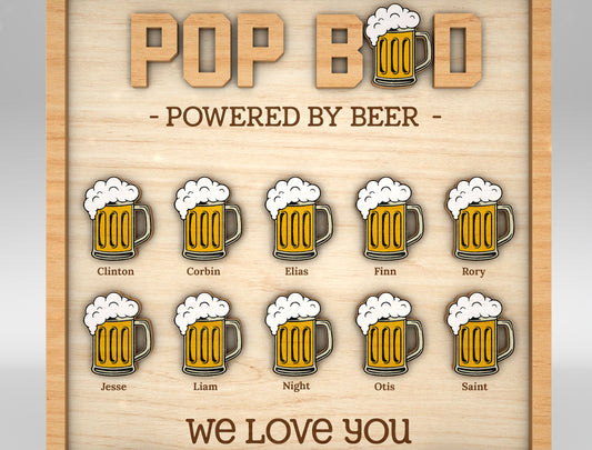 Grandpa Powered by Beer Sign SVG Laser Cut File for Glowforge and xTool