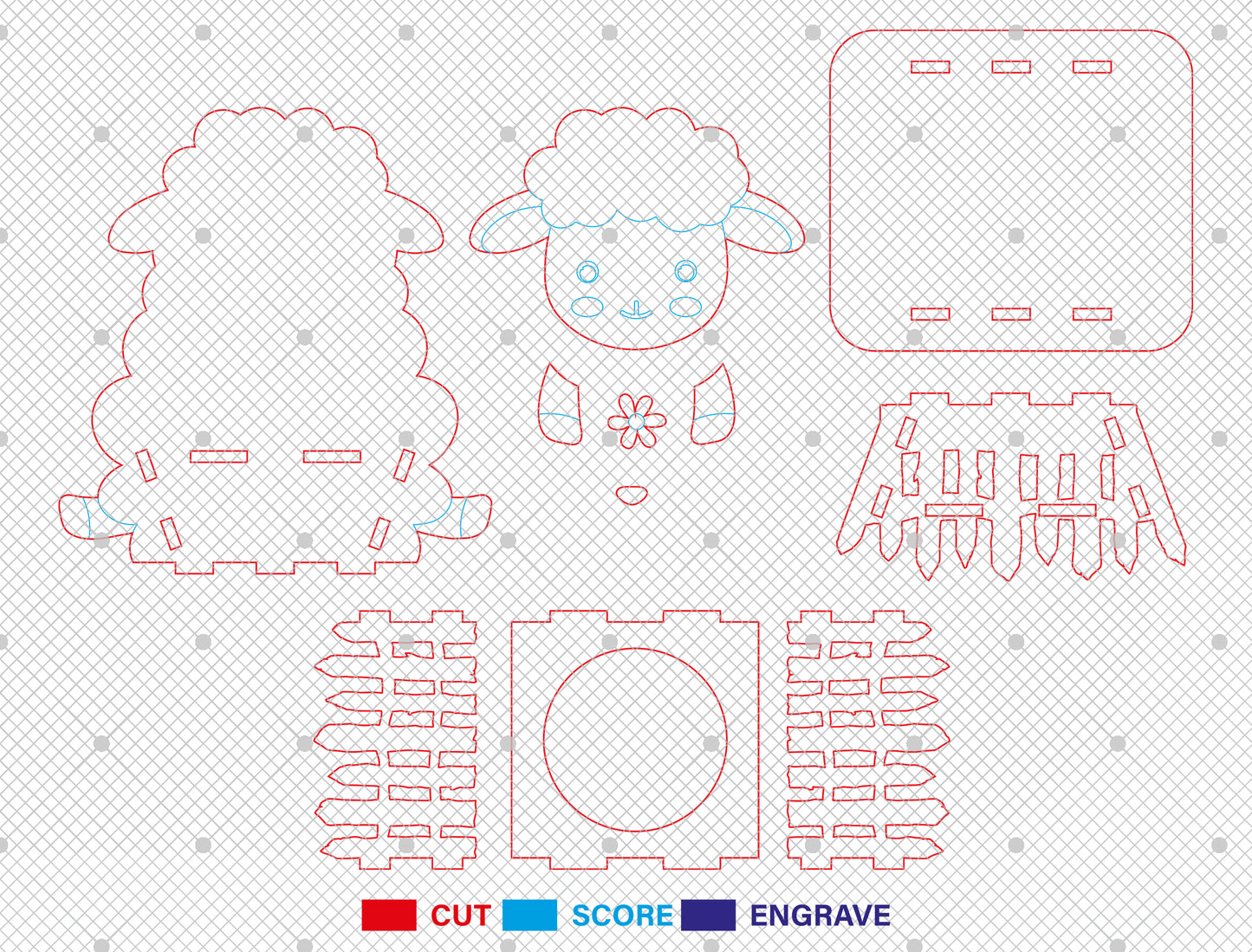 Easter Egg Holder Stand SVG Bunny Chick Lamb 8 Designs for LightBurn and xTool