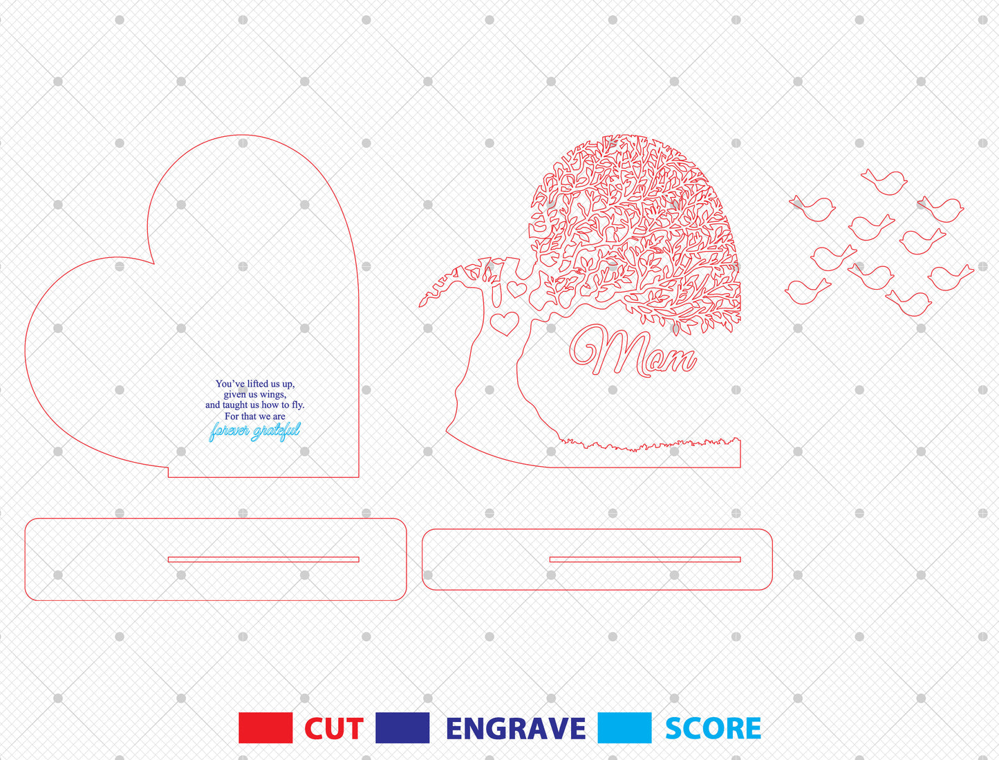 Bird Family Name Sign SVG Bundle for Glowforge and xTool