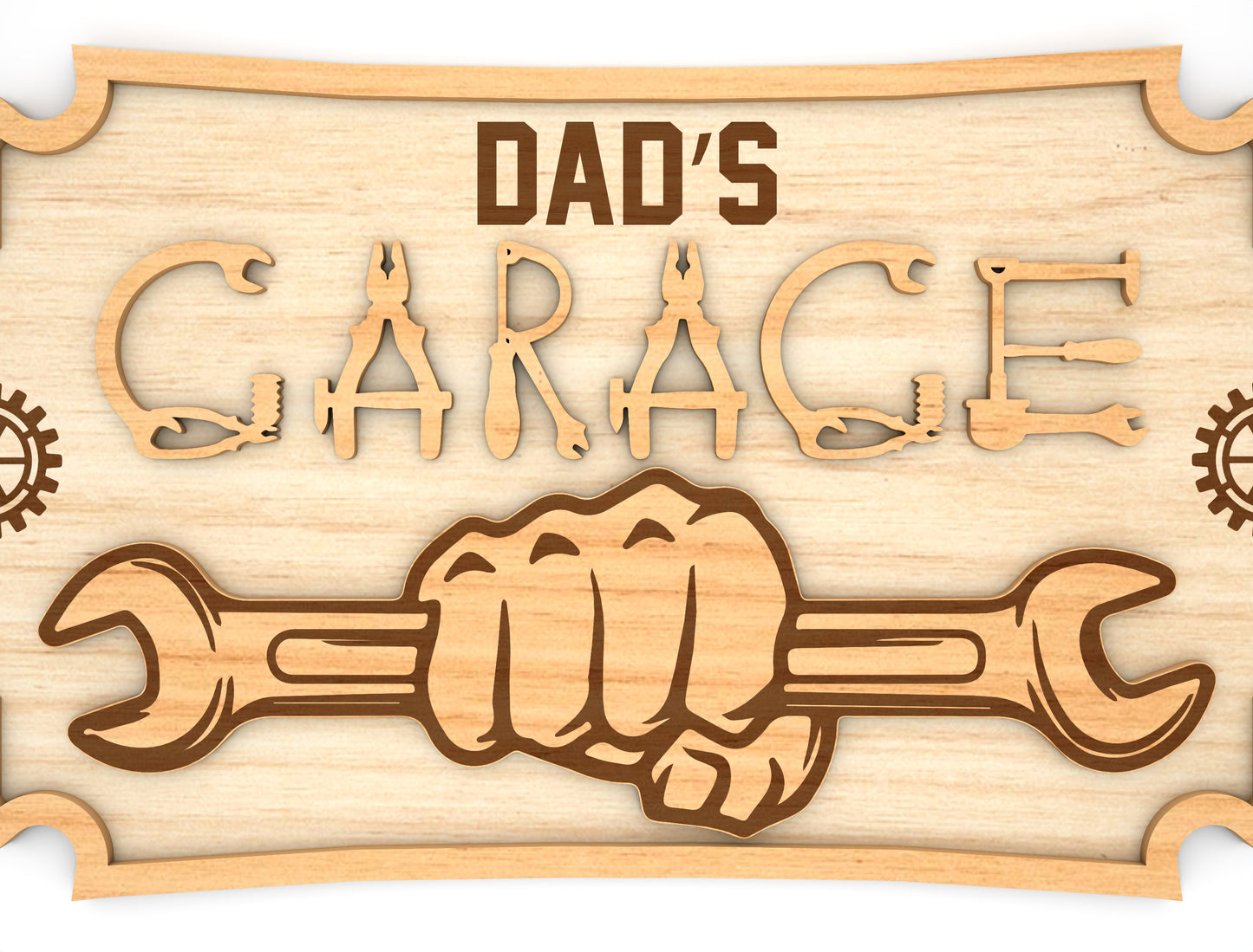 Dad Garage Workshop Sign SVG Bundle Laser Cut File for Glowforge and LightBurn