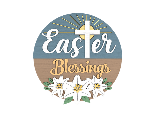 Easter Blessings Cross Door Signs SVG Bundle 2 Designs for Glowforge and xTool