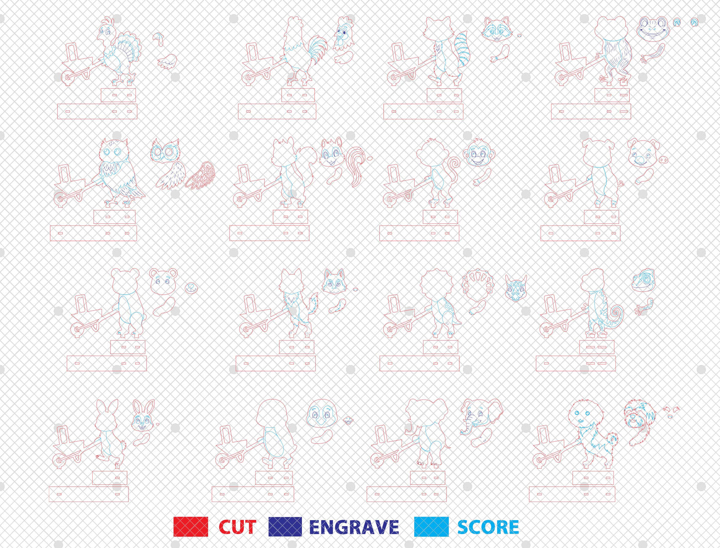 Animal Toilet Holder SVG Bundle for Glowforge, xTool, or LightBurn