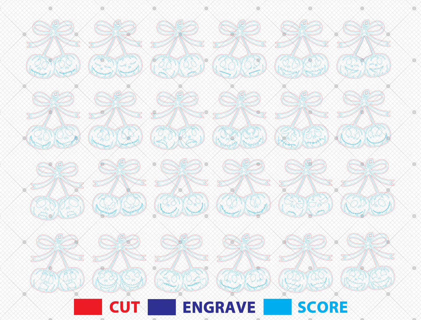Halloween Pumpkin Bow Earrings SVG Laser Cut File for Glowforge Users