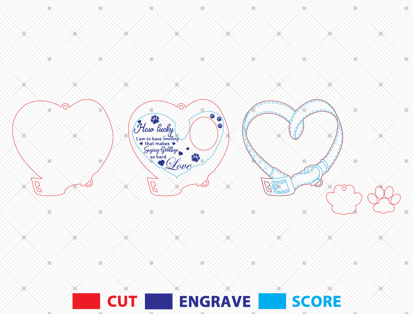 Pet Memorial Photo Ornament SVG Heart Shape for Glowforge and LightBurn