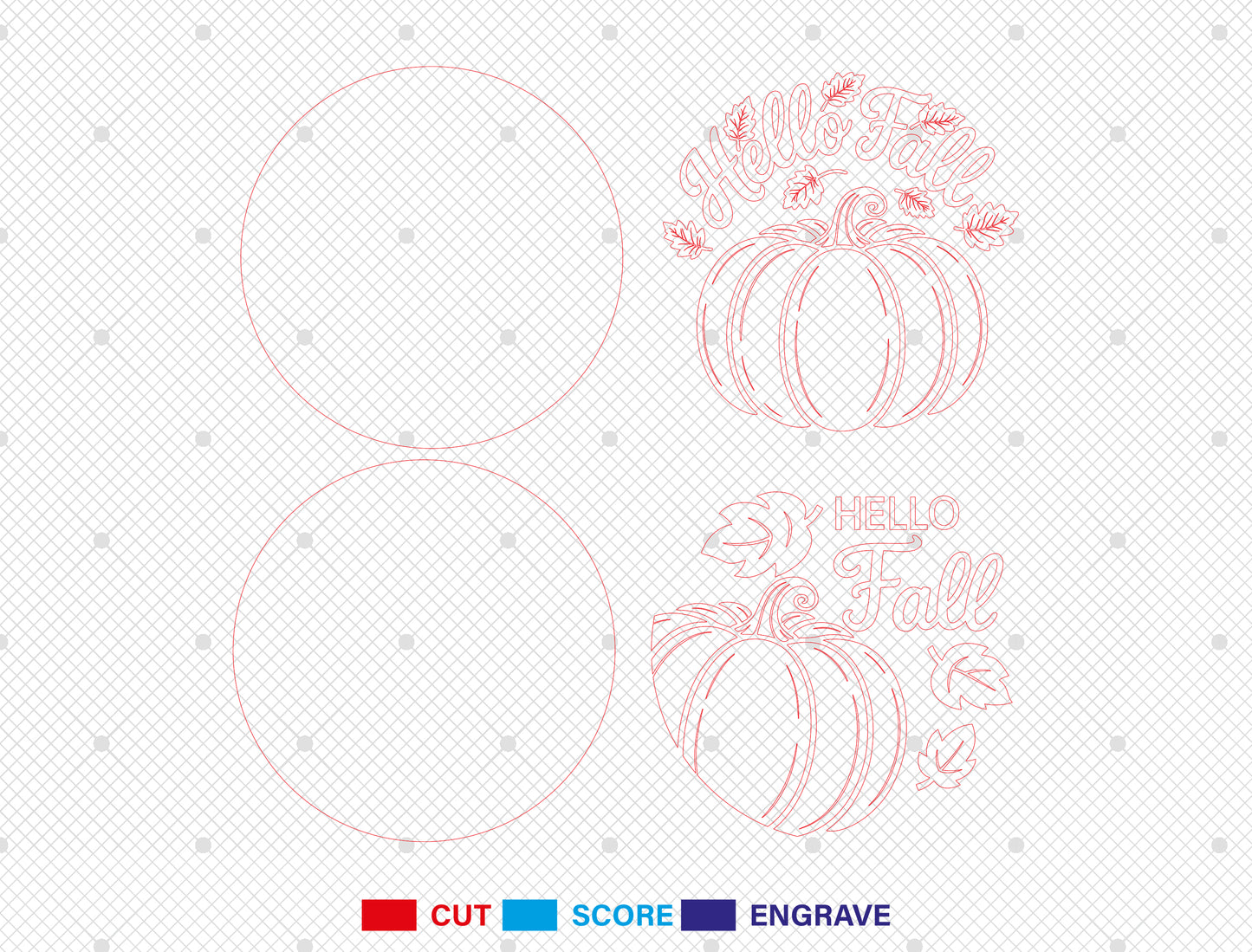 Hello Fall Pumpkin Door Hanger SVG Bundle for Glowforge xTool LightBurn | 2 Designs