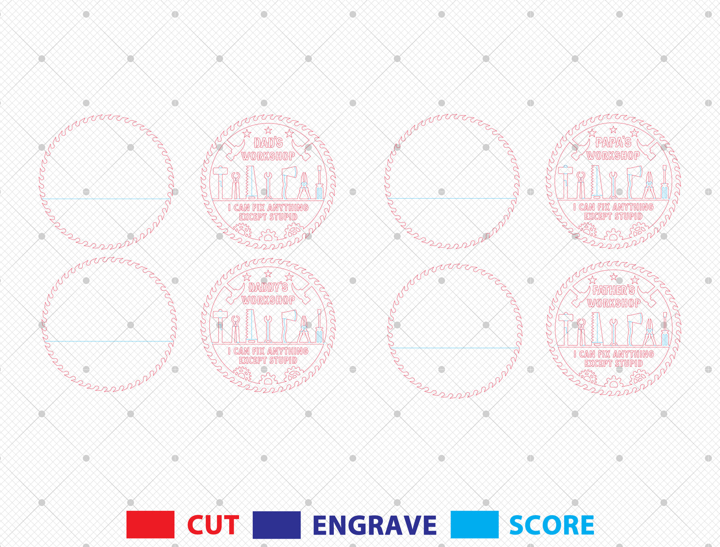 Dad’s Workshop Laser Cut File | Funny Workshop Sign | Industrial Wooden Decor | Glowforge, xTool, LightBurn, etc.