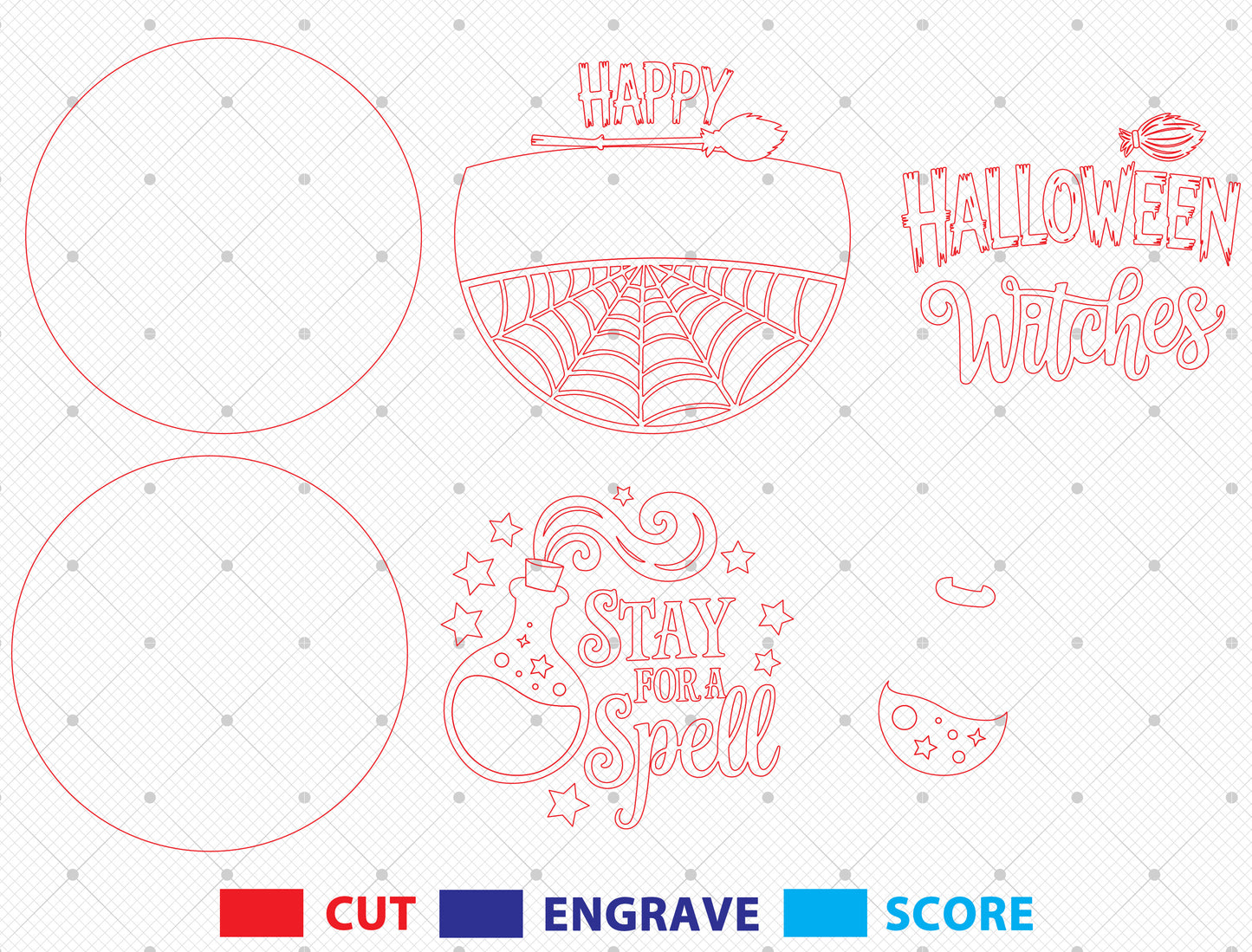 Witch Halloween Door Sign SVG Laser Cut Files for Glowforge