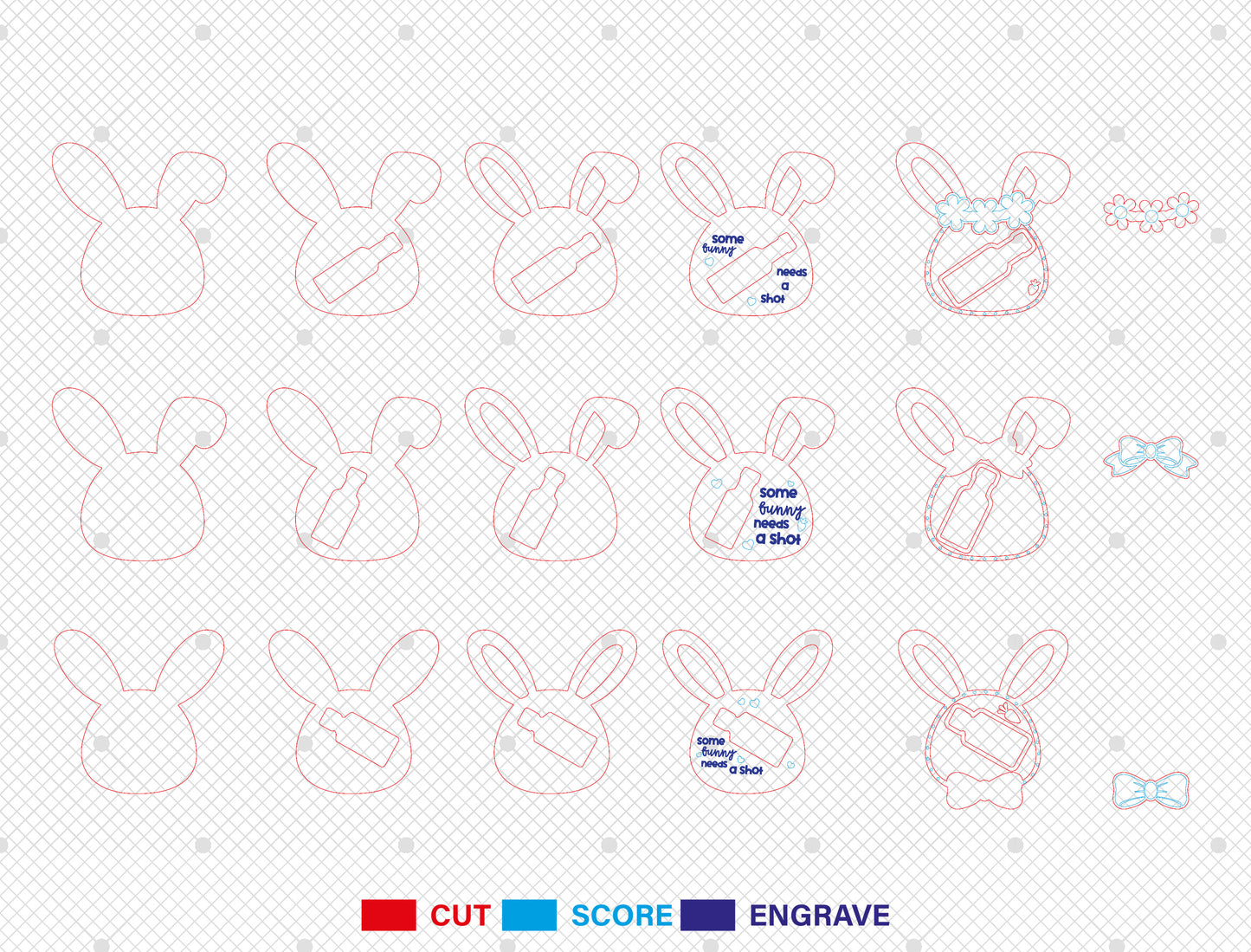 Easter Bunny Bottle Holder SVG 19 Designs Laser Cut for Glowforge and xTool