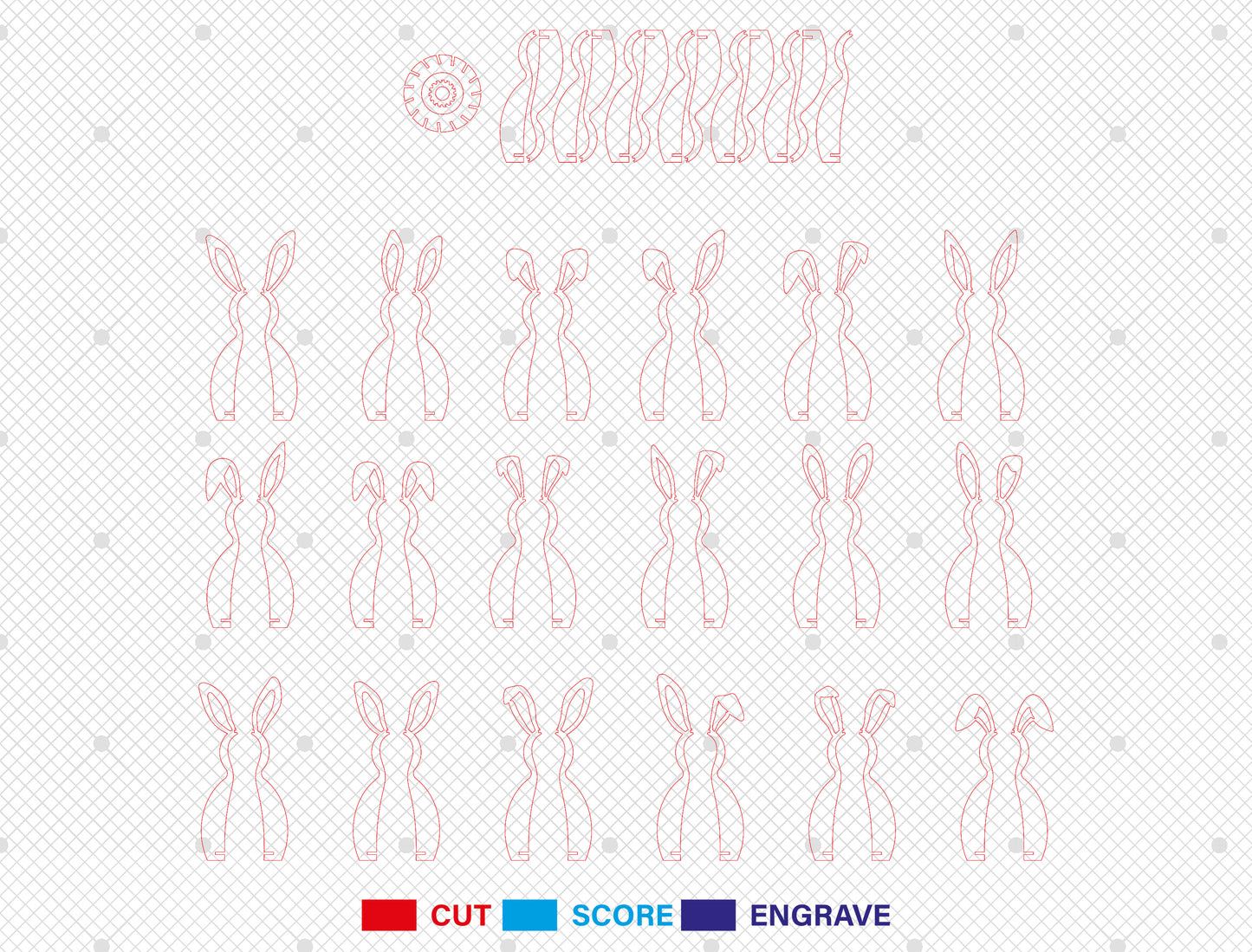Easter Bunny Candle Holder SVG Bundle Bunny Lantern for xTool and LightBurn
