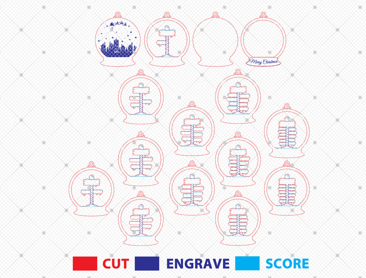Personalized Family Name Christmas Village Snow Globe Orname 14